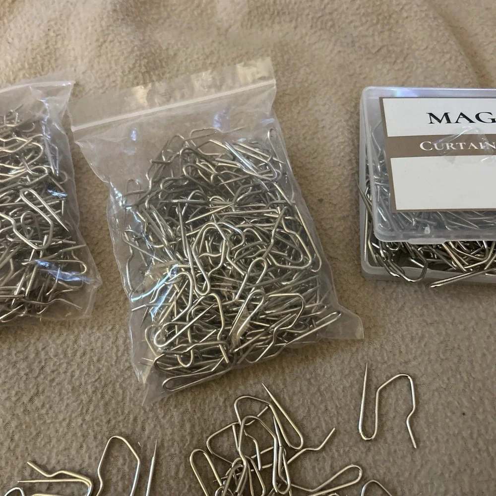 400+ Pcs Metal Curtain Hooks S Shaped Drapery Pins Stainless Steel Curtain Clips